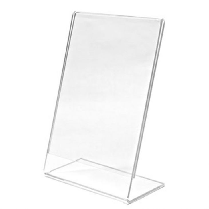 Table Tent: Clear Acrylic Table Tent Card Holder, 4 x 9 in., Easel Style main image